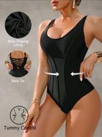 Badeanzug Damen Gr. L Schwarz Tummy Control Sommer Strand Be
