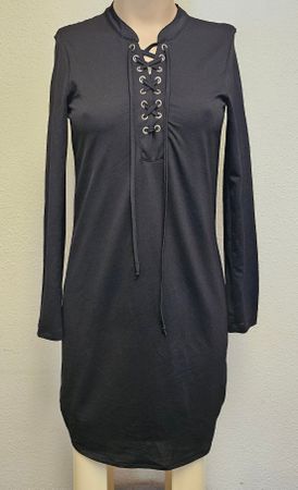 ONLY Damen Kleid – Schwarz – Gr. S – Schnürung – Gothic/Casu