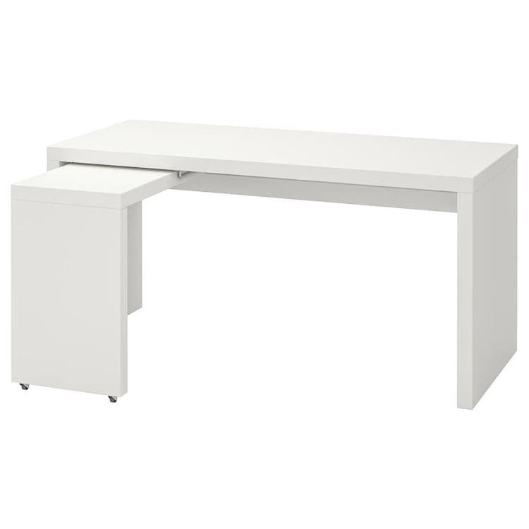 IKEA MALM Schreibtisch Mit Ausziehplatte, Weiss, 151x65 Cm | Kaufen Auf ...