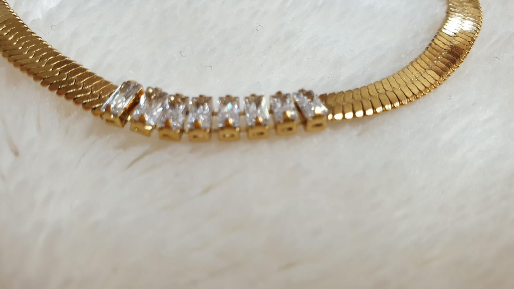 Catenine: Schlangenkette mit Kristallen // "Halsband" – Nuovo e nell'imballaggio originale da Würenlos venduto da JRP_71 1