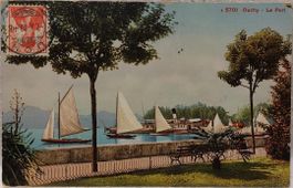 OUCHY - Le Port - Bateau à vapeur/voile - 1910
