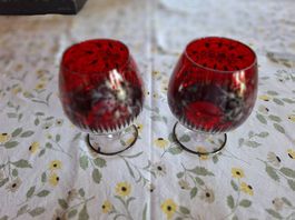 Gläser Murano Böhmen Silber Antik Vintage Glas Kelch