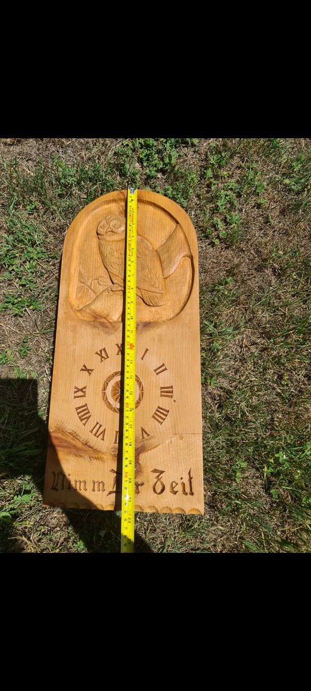 Orologi: Eule Uhr und Spruch handgeschnitzt Unikat – Usato da Niederlenz venduto da DaveDasWahnsinn 4