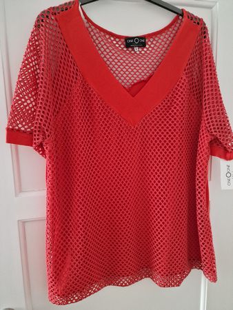 Rotes Sommer Shirt, Gr. 46 cm neu, stylisch