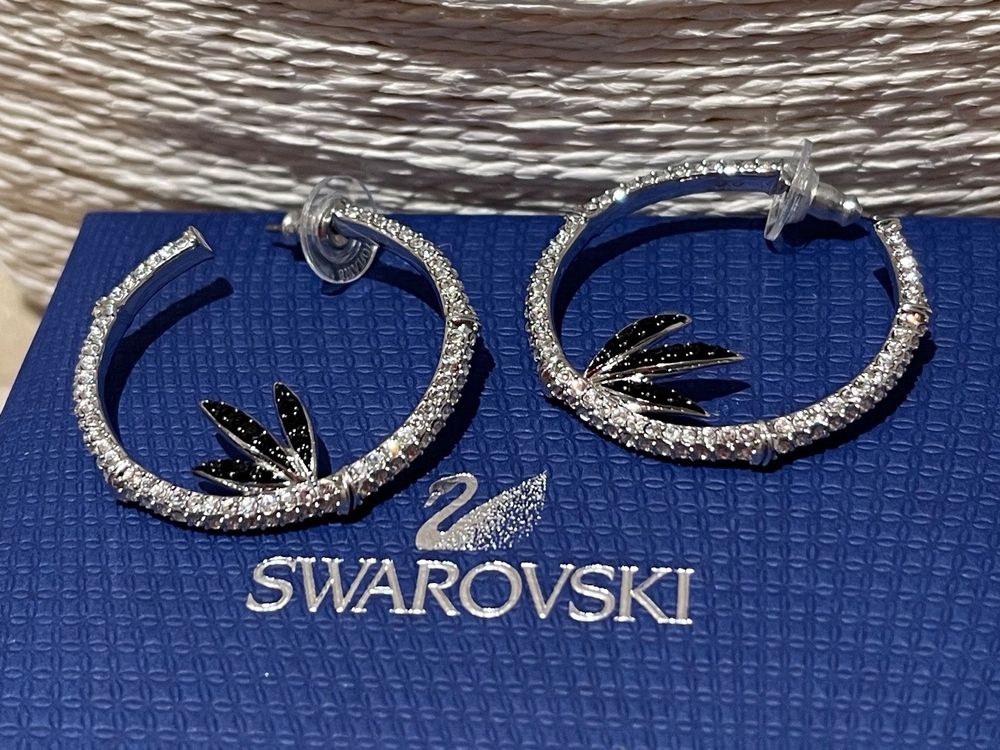 SWAROVSKI OHRRINGE OHRSTECKER KREOLEN SILBER WEISS MEGA Kaufen auf