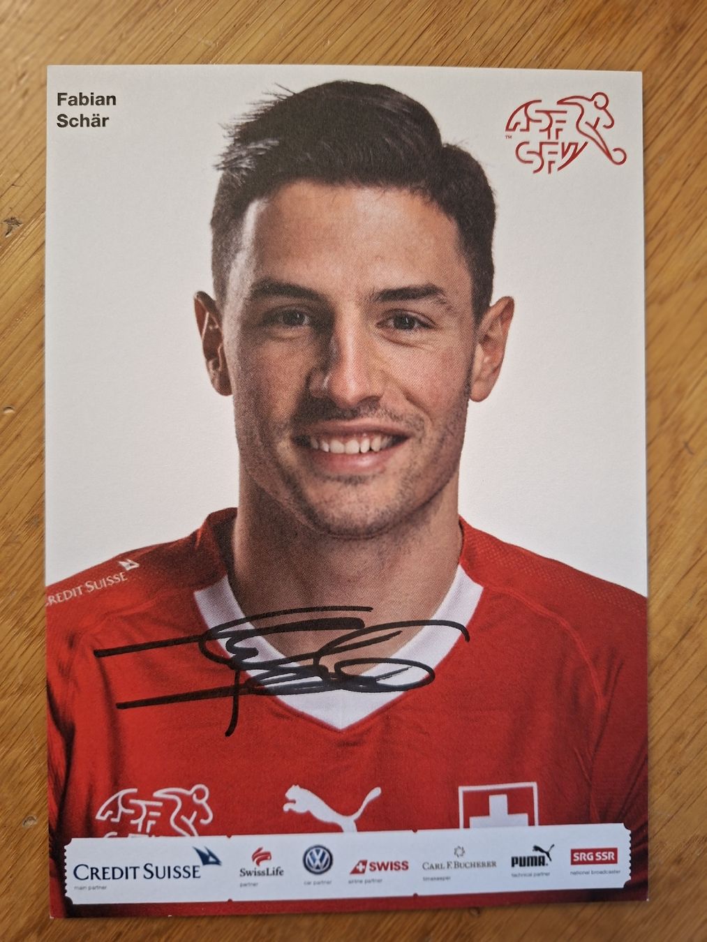 Autografi: Fabian Schär Autogrammkarte Schweizer Nati – Usato da Thun venduto da wuschu
