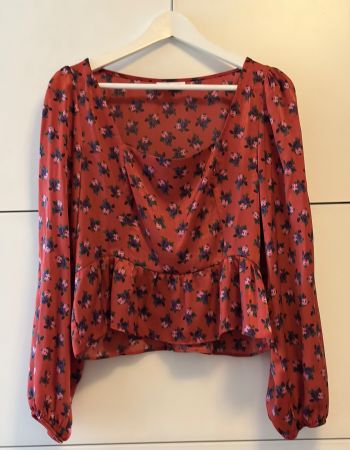 Trendige Bluse mit Blumenmuster, Gr. 40