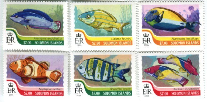 Tutti i francobolli: Briefmarken "Fische". Salomonen – Nuovo e nell'imballaggio originale da Basel venduto da Butsch5