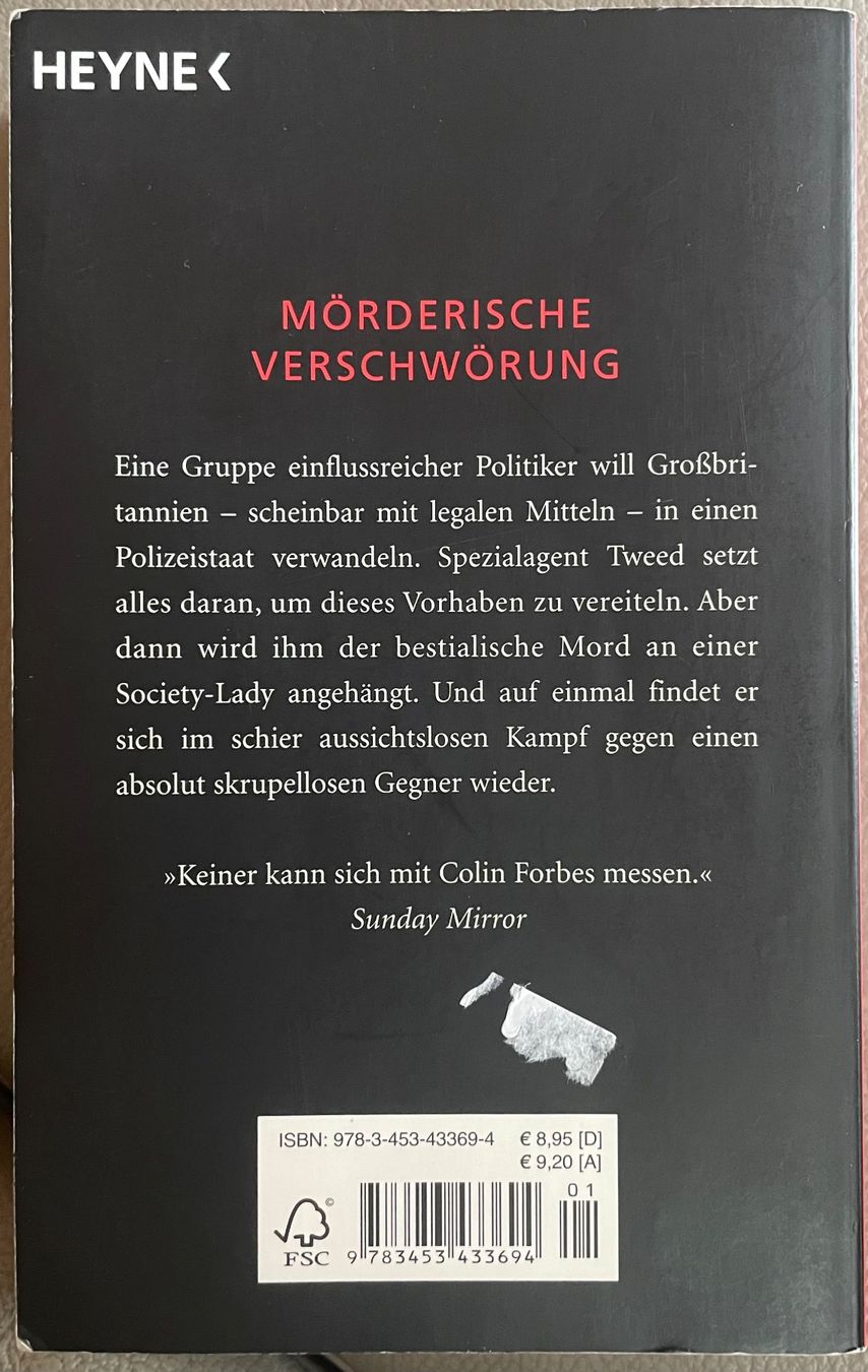 Libri: KOMPLOTT - COLIN FORBES - TASCHENBUCH – Usato da Buchs AG venduto da fischli610 2