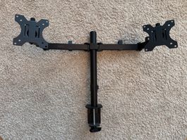 Monitorhalterung Doppelarm (schwarz, guter Zustand)