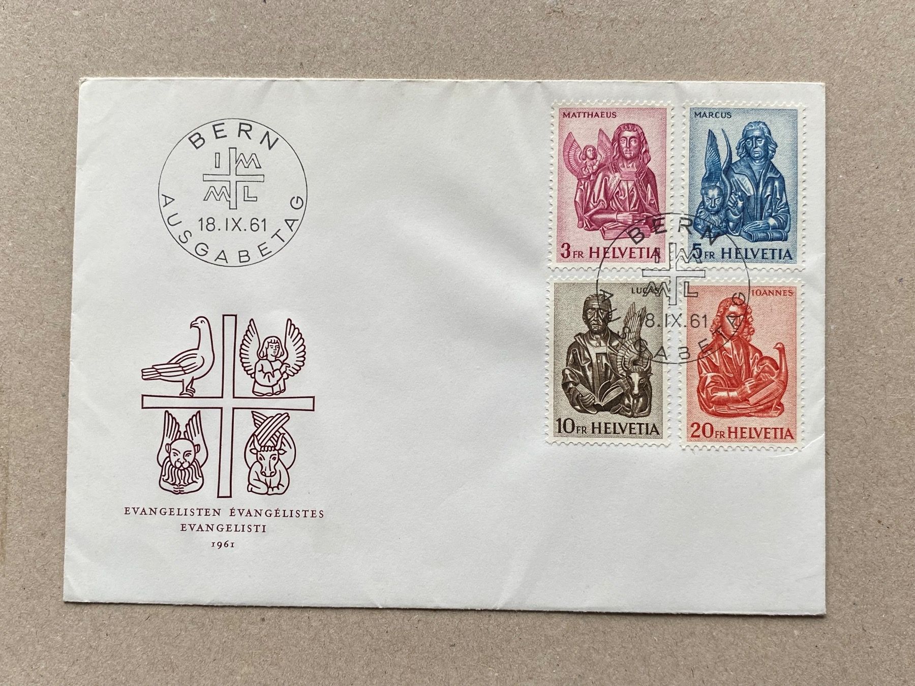 Tutti i francobolli: 381-384, FDC Evangelisten – Usato da Aarau venduto da hilde47
