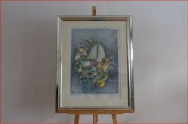 Alban Welti "Blumenfenster mit Geige"