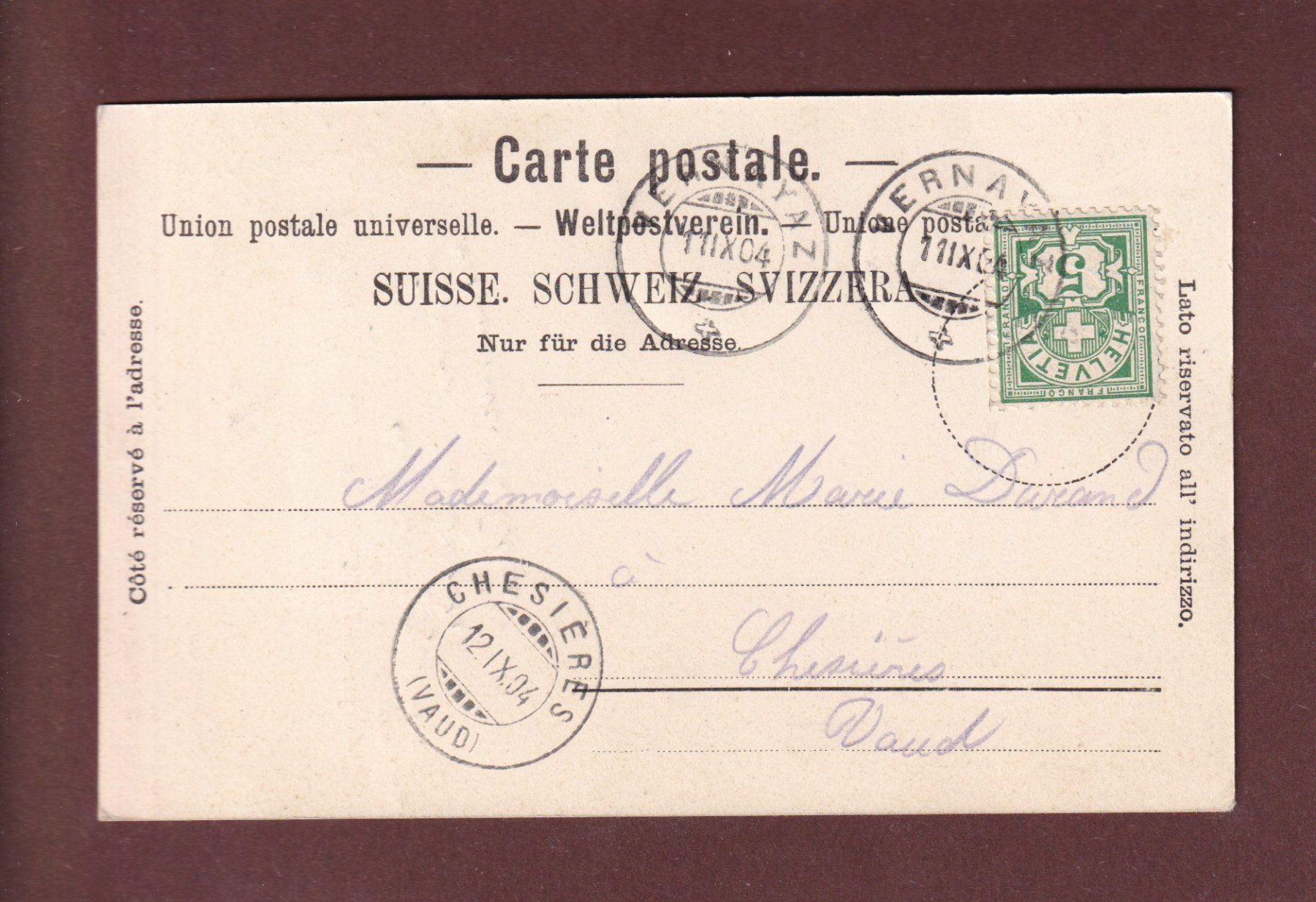 Cartes postales: GORGES DU TRIENT - 1904 – D'occasion à Pully par nicecards-shop 1
