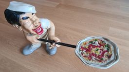 Vintage Pizzaiolo Pizzeria Werbung Figur 70er Jahre 45cm
