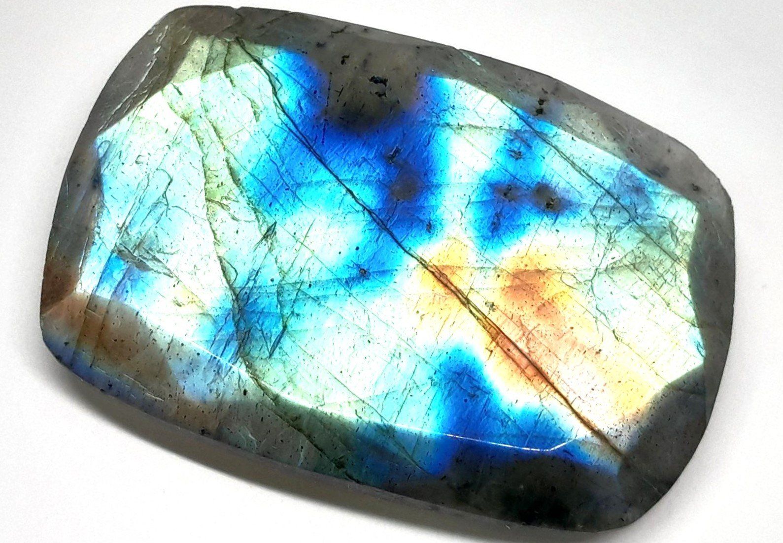 Pierres précieuses: 1x Labradorite coussin rectangle ou carré > 16.00 ct – Neuf (Voir description) à Grimisuat par Valgem 2