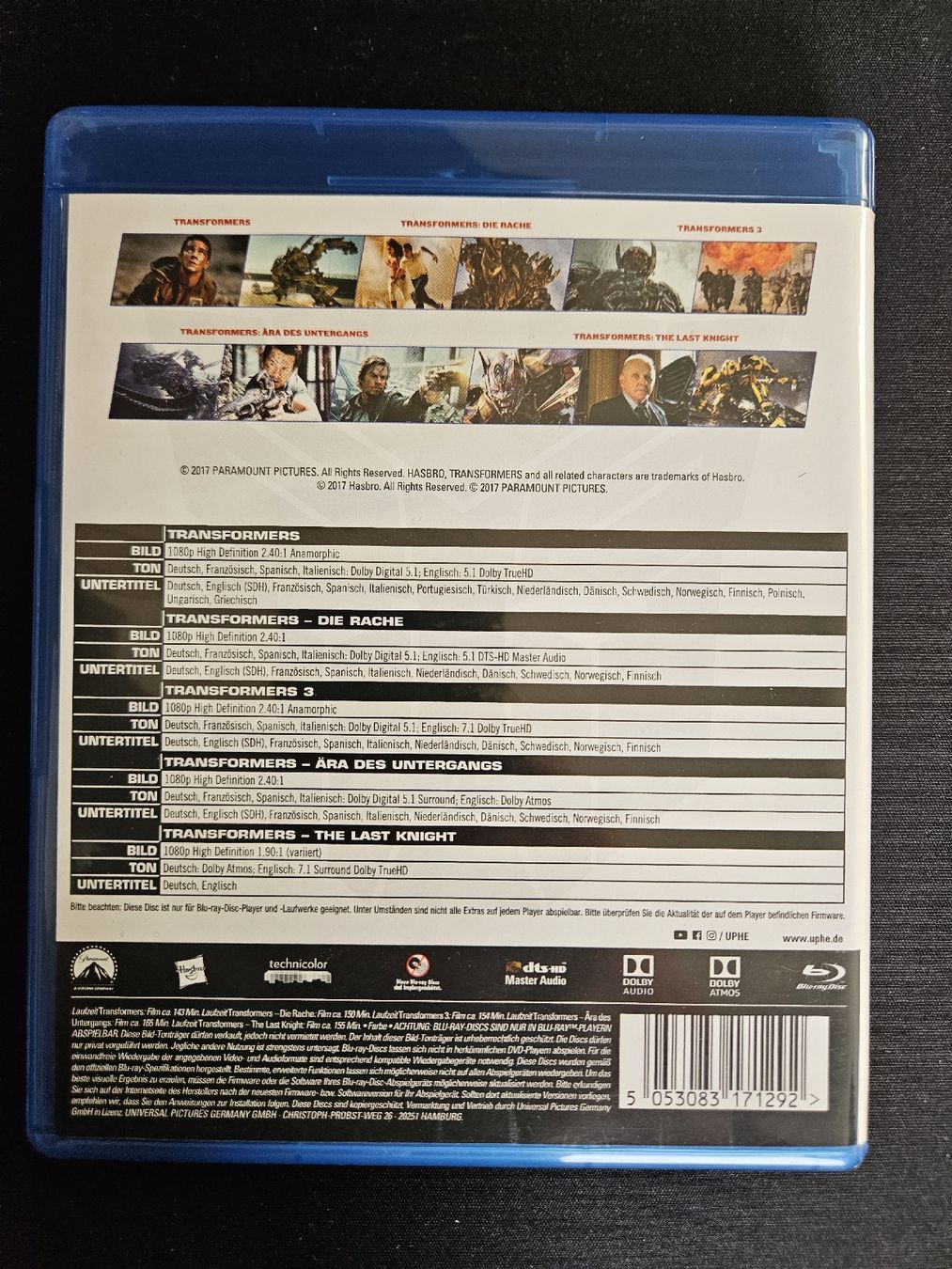 Tutti i DVDs: Transformers 1-5 Movie Collection Blu-ray – Usato da Lenzburg venduto da fischerus 1