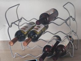 Neues Weinregal für 12 Flaschen, Metall, silber,