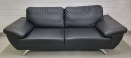 Kunstleder Sofa in schwarz