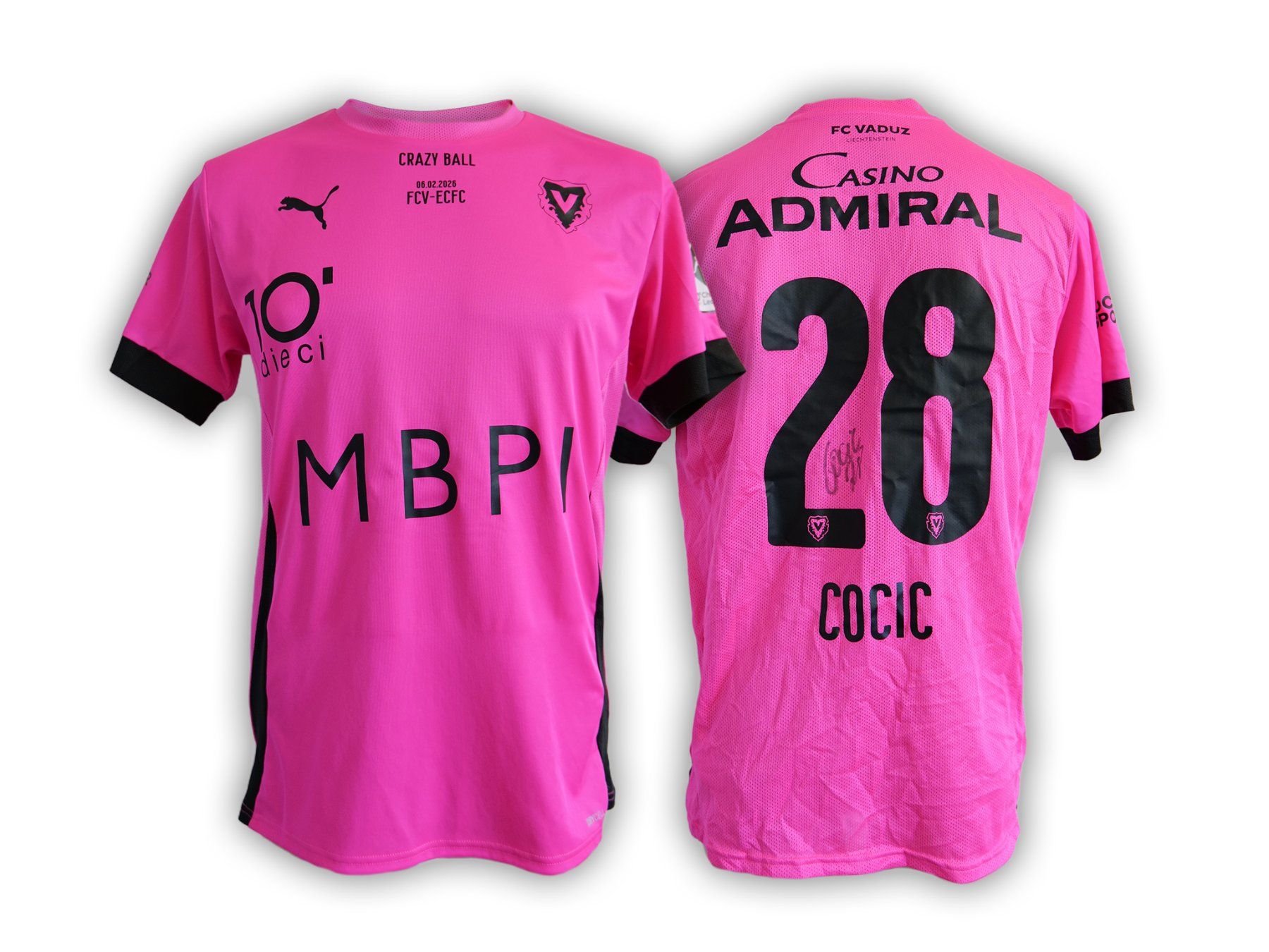 Puma Leibchen & Hosen: FC Vaduz Matchworn Sondertrikot "28-COCIC" – Gebraucht aus Vaduz von fcvaduz1932