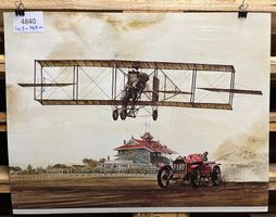 Doppeldecker + FIAT Rennwagen, California USA, 1913; Poster