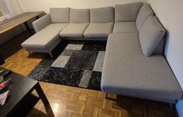 Ecksofa U Hellgrau 