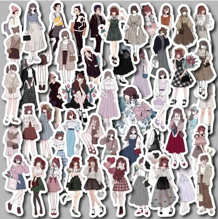 50 Stk. Sticker/Aufkleber - Mode schöne Mädchen | Kaufen auf Ricardo