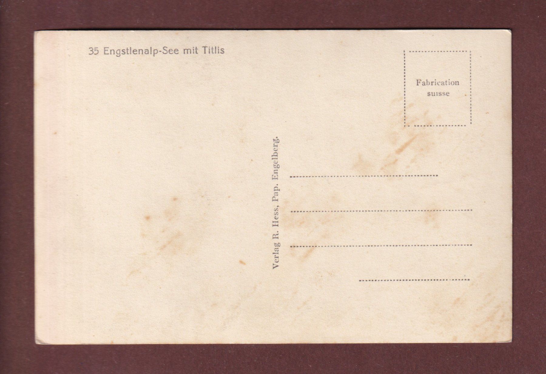 Cartoline postali: ENGSTLENALP-SEE mit Titlis – Usato da Pully venduto da nicecards-shop 1