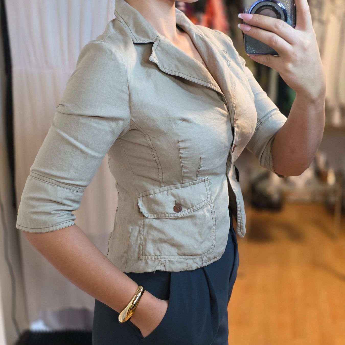 Giacche: CLASS Leinenblazer 100% Leinen Beige Gr. S/M – Usato da Wald ZH venduto da CapLux 1