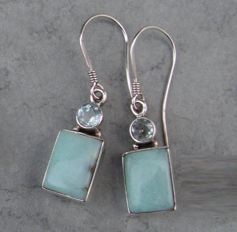 Orecchini pendenti & Orecchini a lobo: ♥ OHRHÄNGER - LARIMAR-AQUAMARIN - SILBER – Nuovo (secondo la descrizione) da Derendingen venduto da Editka 2