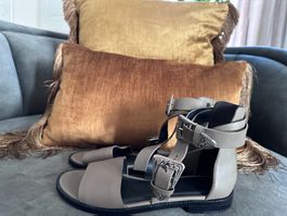 Edle Sandalen von Allsaints in taupe, Grösse 37
