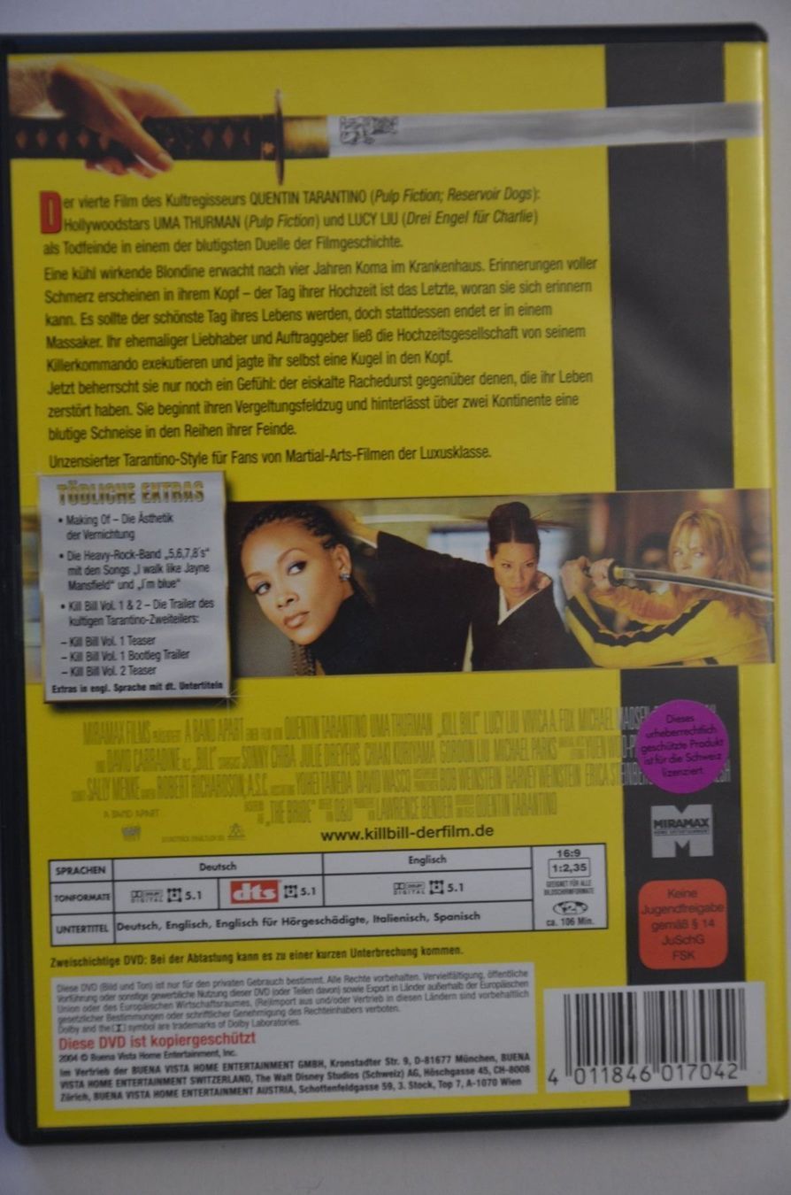 Tutti i DVDs: Kill Bill – Nuovo (secondo la descrizione) da Wetzikon ZH venduto da bausie 1