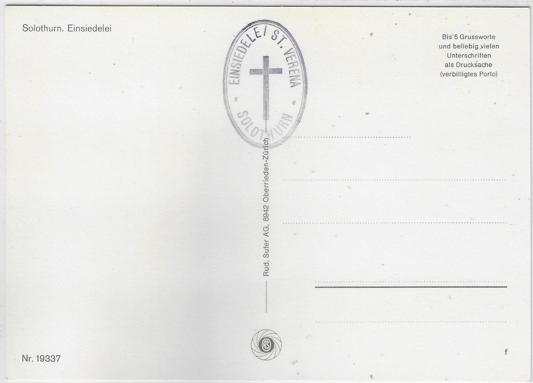 Cartes postales: Solothurn - Einsiedelei – D'occasion à Ettingen par Kartenplanet 1