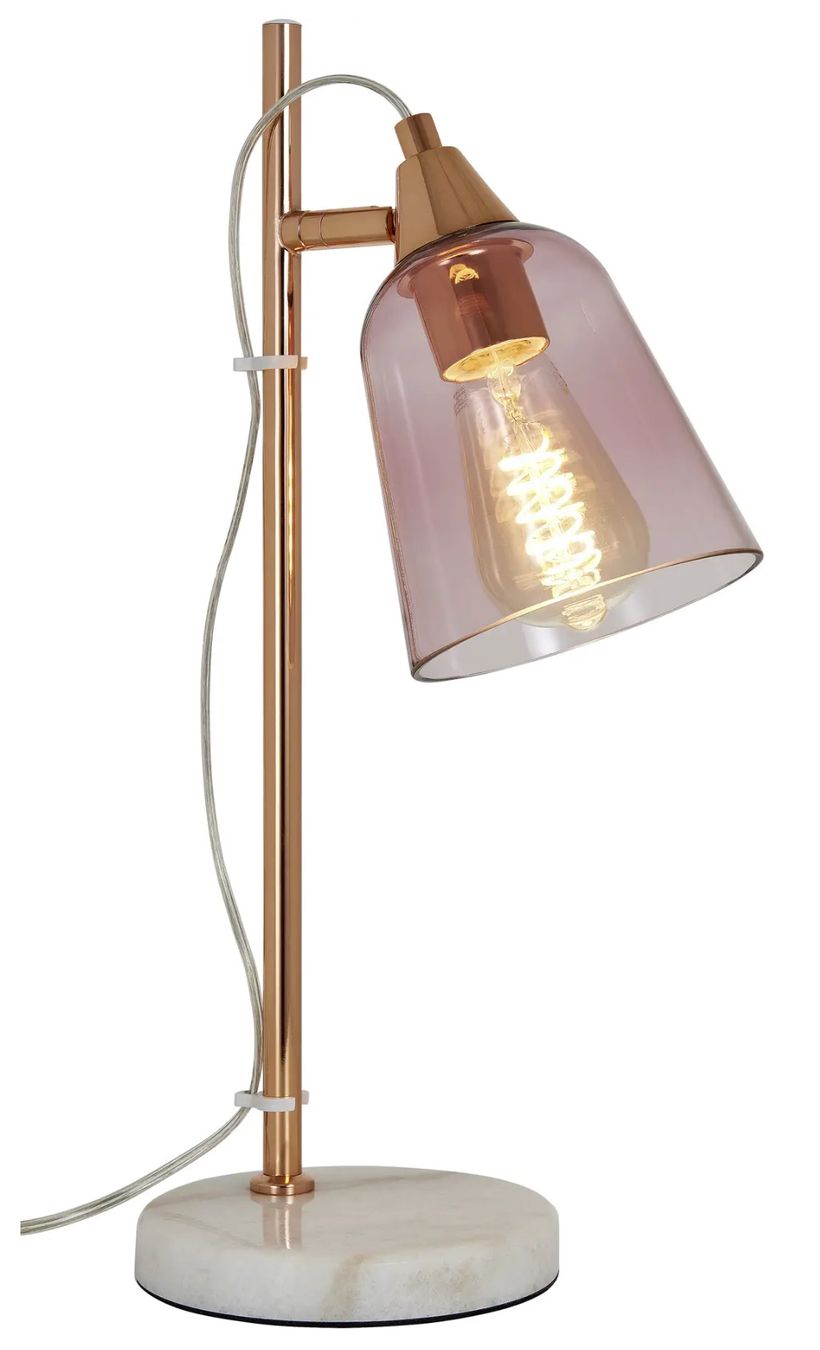 Lampen: Tischlampe Rosa/Bronze – Neu (gemäss Beschreibung) aus Schlieren von alb_5q8h