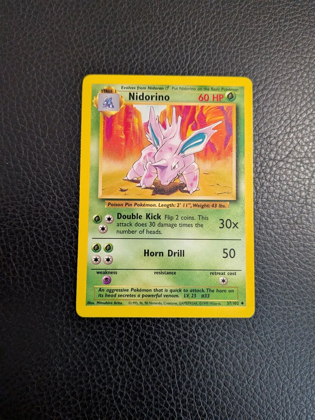 Pokémon Carte collezionabili: Base Set Nidorino 37/102 Ab 1 – Usato da Paradiso venduto da Pkmn10