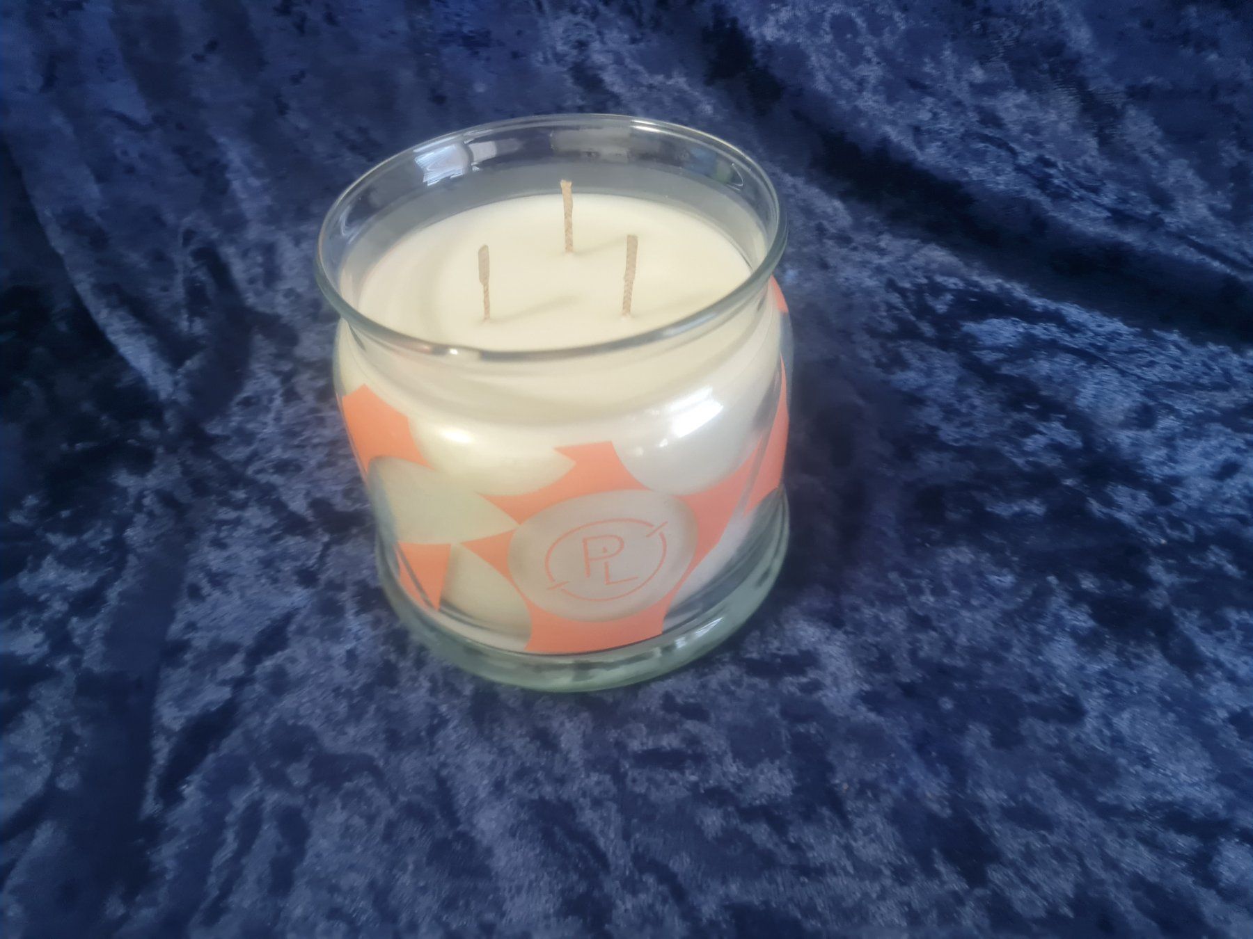Partylite Candele: PartyLite - 3-Docht-Glas Peppermint Snowflake – Nuovo e nell'imballaggio originale da Othmarsingen venduto da Kleibai