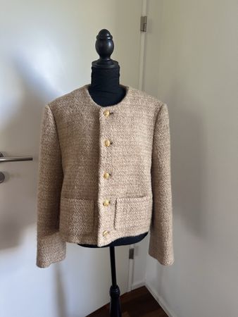 CELINE tweed jacket - camel - size FR42