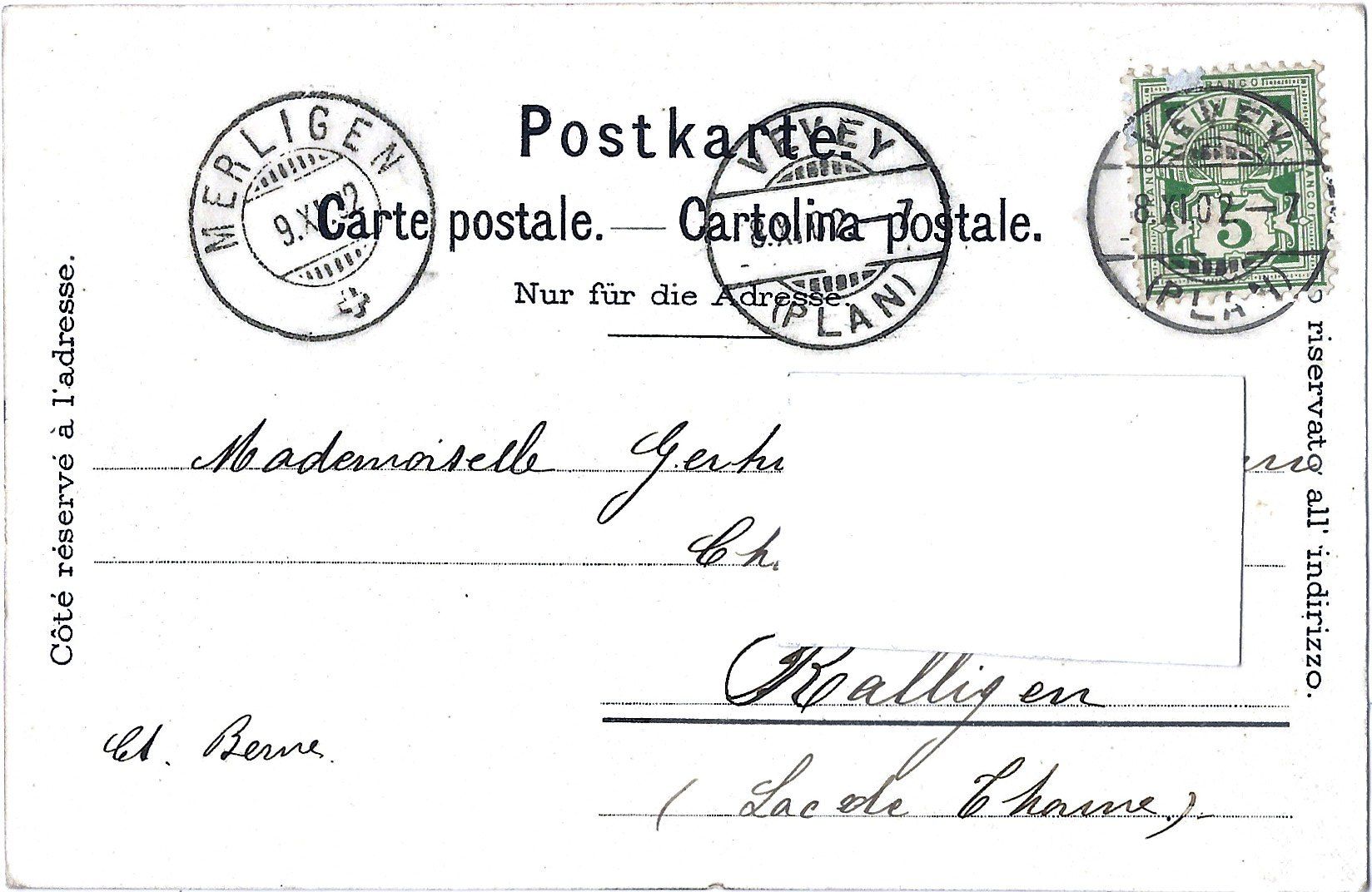 Cartoline postali: V e v e y – Usato da Bütschwil venduto da Jackson1A 1