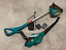 Bosch akku laubbläser und rasentrimmer zum versteigern