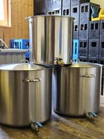 3er Set grosse Kochpfanne, Brauset 110 L Sud Edelstahl