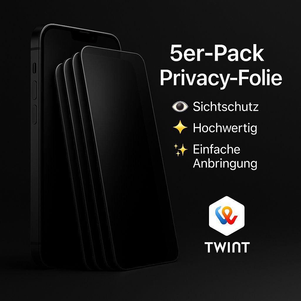 Cover & Protezioni schermo: 5x IPhone 15 Plus Panzerglas PRIVACY Sichtschutz – Nuovo e nell'imballaggio originale da Suhr venduto da SchnapperCH