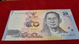 Thailand 50 Baht Banknote - Seltene Sammlermünze, Top!