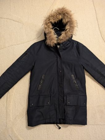 Sandro Winterparka Damen Gr. S mit Echtfell Kapuze