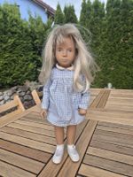 sasha puppe blond Gingham blue dress 