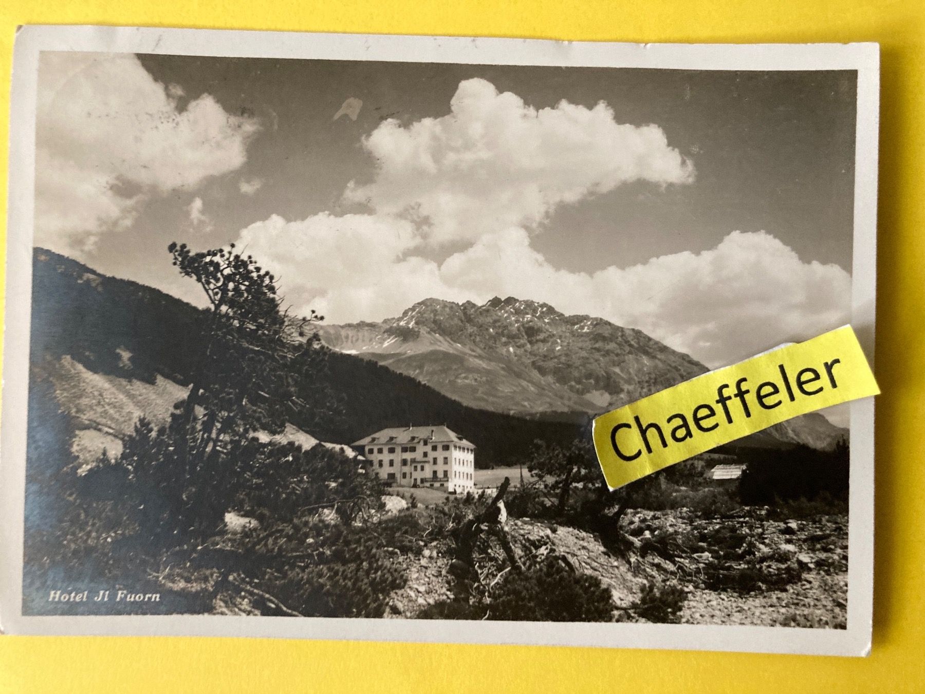 Cartoline postali: Hotel Jl Fuorn – Usato da Zürich venduto da Chaeffeler