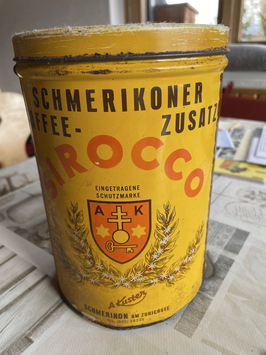 Zuccheriere: Antike Kaffeedose 21cm – Usato da Davos Dorf venduto da Erika54
