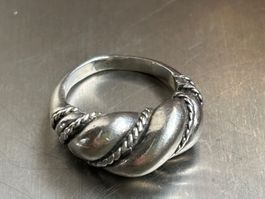 Silberring Zopf-drehung Gr. 56 Vintage (50)