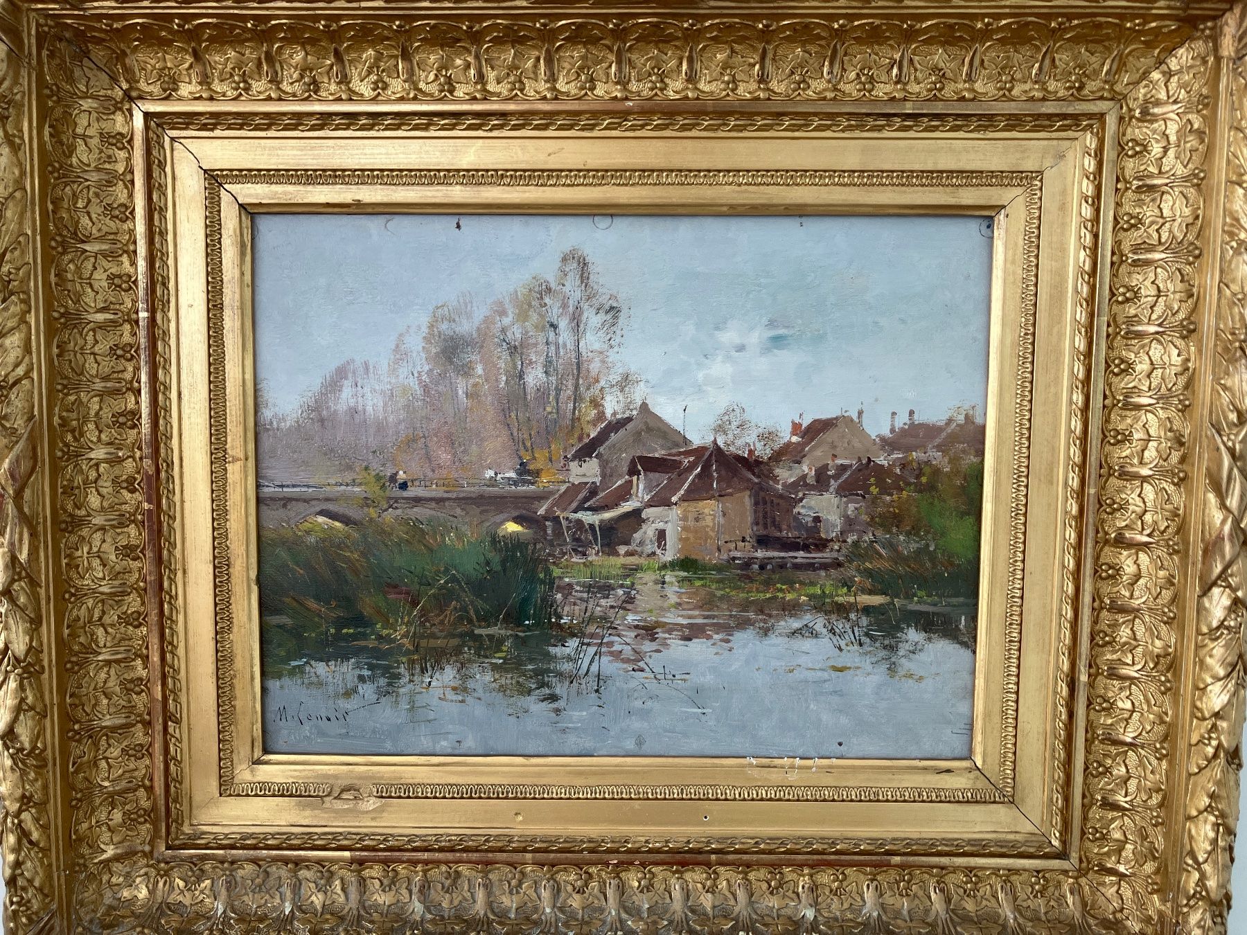 Gemälde: Tableau Paysage d'automne avec son cadre – Gebraucht aus Pully von gas_6k8z