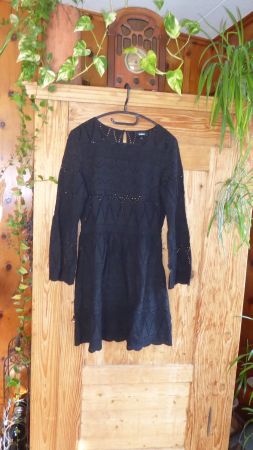 Schwarzes schönes Langarm Kleid Gr M tigha