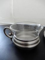 Teegläser Glas/Zinn + Plateau Zinn