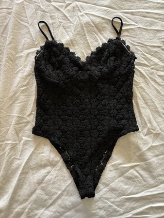 Body schwarz Spitze top Zustand